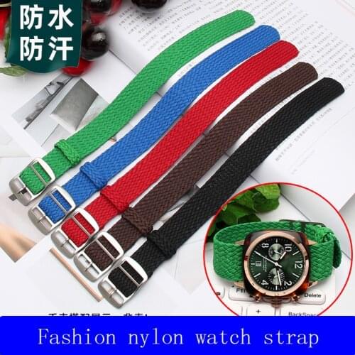 Fashion Weave nylon watch strap men and women for Briston Hermes Heberlin ROX Omega 20mm Red Green Sport Troop wristband