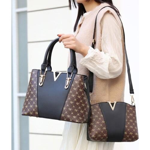 Luxury Bags Set Tote Bag Messenger Bag PU Leather Handbag Sac A Main Women Ladies for 2pcs #1