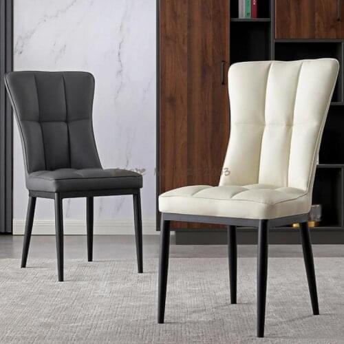 Nordic home backrest restaurant dining chair makeup backrest manicure stool mahjong table and chair hotel negotiation leather