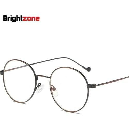 Brightzone Korean Style Restore Ancient Ways Metal Computer Radiation Protection Anti Blue Light UV Glasses Plain Glass Goggles