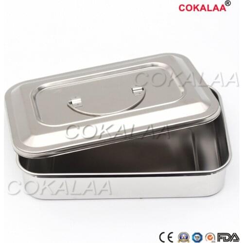 Dental Instruments Tray with Lid Stainless Steel Surgical Nursing Equipments Tools Sterilizer Container Dentist Storage Box