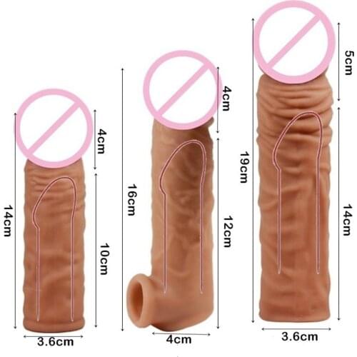 Penis Extender Sleeve Enlargement Condom Sex Products For Men Sex Delay Ejaculation Intimate Goods Sex Toys