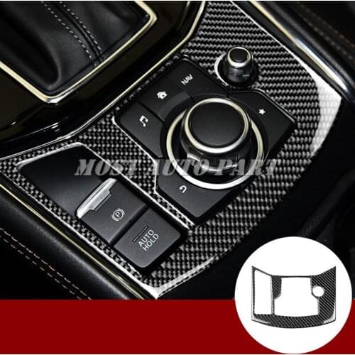 Carbon Fiber Console Gear Box Multimedia Trim Cover For Mazda CX-5 KF 2017-2019 Car Decoration Car Accesories Interior