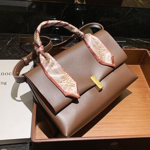Vintage Ribbon Tote Bag 2021 Fashion New High-quality PU Leather Womens Designer Handbag High Capacity Shoulder Messenger Bag
