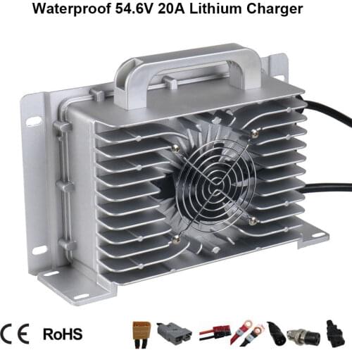 Waterproof 48V 15A LiFePO4 Lead Acid Lithium Charger 54.6V 58.4V 58.8V Full Seal Smart Charger For Golf Cart Tour Electric Car