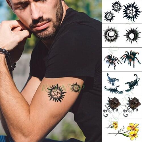 Waterproof Temporary Tattoo Sticker football badge geometric shape flower art tatto flash tatoo fake tattoos for girl men women