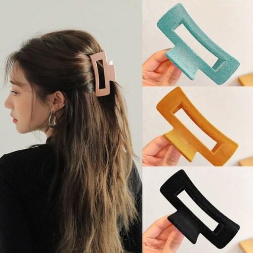 Matte Hair Claws For Women Elegant Geometric Square Hairpins Girl Barrettes Hair Crab Hairgrip Hair Accessories Headwear Gift