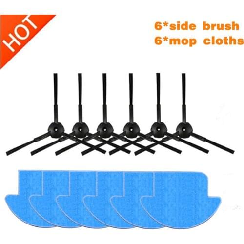 12pcs/set ilife v7s ilife v7s pro robot Vacuum Cleaner Parts kit ( mop Cloths*6+Side Brush*6) Chuwi ILIFE v7s pro accessories
