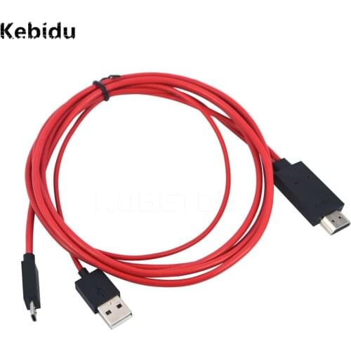 2m Micro USB to HDMI-compatible HD Audio Adapter Cable Power Charger Cable for Samsung Galaxy i9300 S4 i9500 S5 i9600 Note 3/4