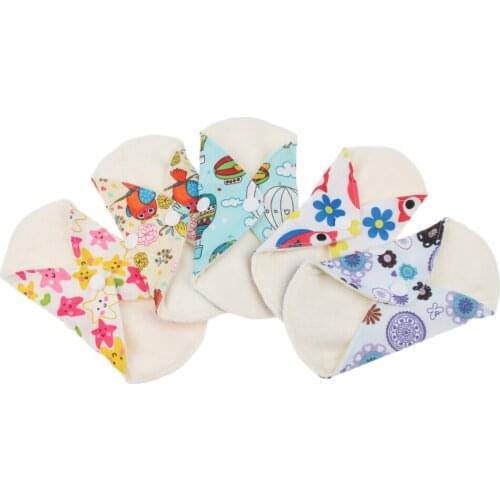 5 Pieces Womens Cotton Sanitary Napkins Mama Cloth Panty Liner Anti