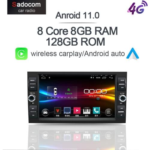6G+128G Carplay 8" DSP Android 10.0 Car DVD Player GPS autoradio Stereo For Ford Focus 2 Fiesta Mondeo 4 C-Max 2005-2007 Radio