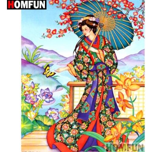 HOMFUN Full Square/Round Drill 5D DIY Diamond Painting "Flower beauty" Embroidery Cross Stitch 5D Home Decor Gift A13831