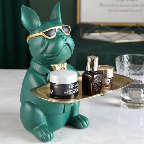 Bulldog Dog Storage Decoration Door Key Tray Candy Tray Nordic Style Personality Home Decoration