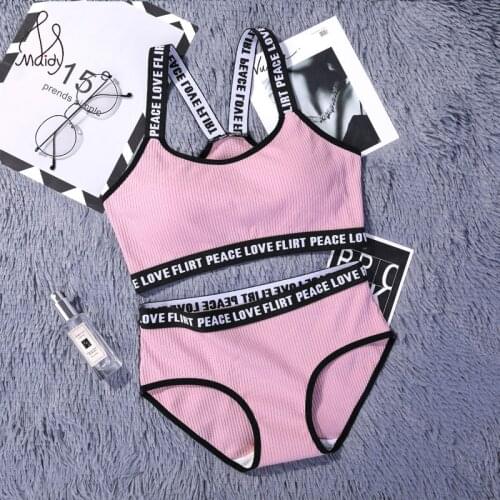 Maidy Female Bra Set Seamless Lingerie Sport Bra Brief Sets Cotton Active Bras Wire Free Underwear Women Size 32-34-36 A-B-C