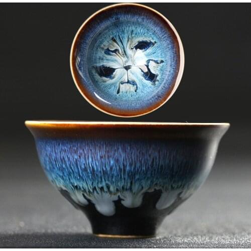 Teacup Ceramic Single Cup New Tea Set Master Cups Four Seasons Gift Cute Coffee Cup Set Kiln Change 100ml