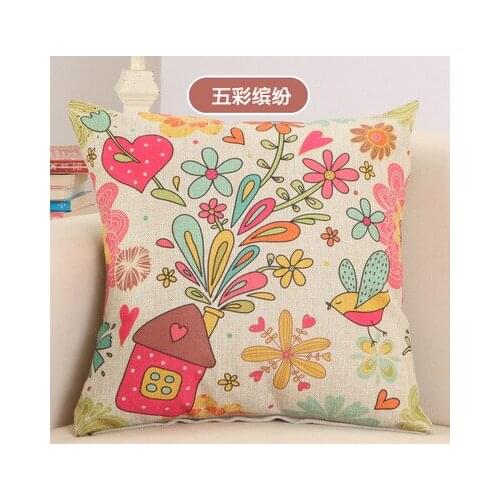 45x45cm Colorful Flower Pattern Pillowcase Decorative Cushion Cover Home Decoration Products Sofa Car Chair Pillow Case