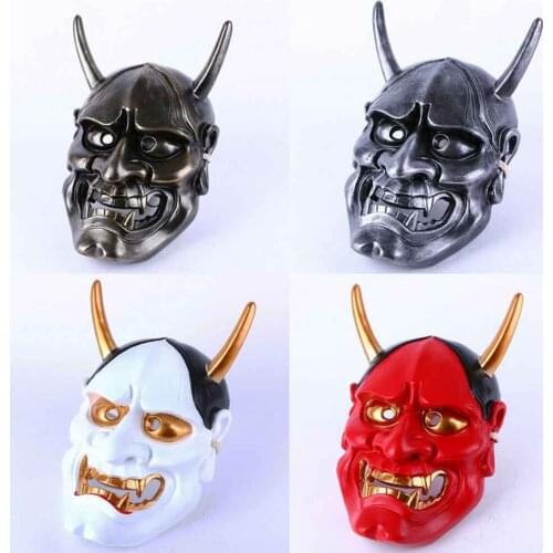 Grimace Mask Hannya Mask Halloween Masks Eastern Culture Decorative Resin Japan Buddhism Prajna Ghost Scary Masquerade Helmet