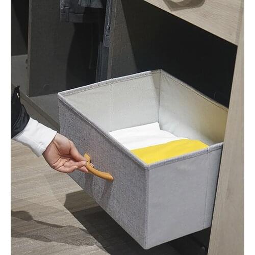 Home Large Capacity Solid Storage Box Clothing Holders Space-Saving Wood Handles Without Lid Useful