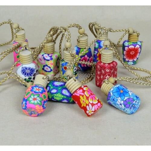 Perfume bottles polymer clay empty small perfume refillable bottle Car Pendant Personalized Gifts F1104