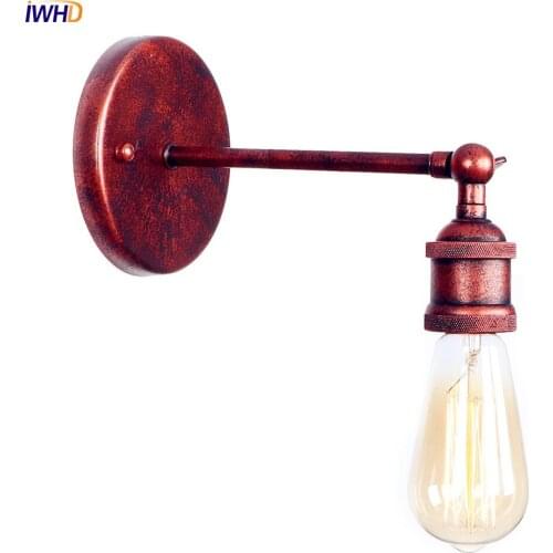 IWHD Rust Iron Vintage Wall Light LED Edison E27 4W Retro Loft RH Style Industrial Wall Sconce Applique Murale Home Lighting