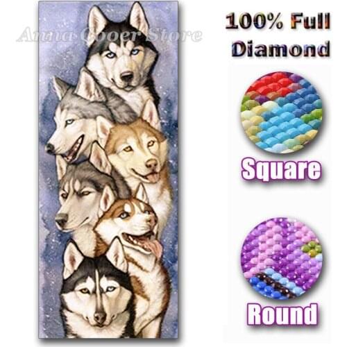 Full Square / Round Drill 5D DIY Diamond Painting "Wolf Family" 3D Embroidery Cross Stitch Rhinestone Home Decor Gift