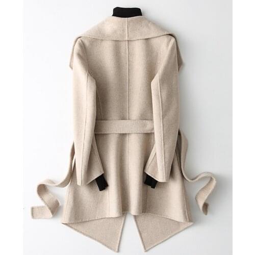 Cashmere Double Jackets Sided Autumn Winter Wool Coat Women Top Quality Warm Overcoat abrigo ydm006 MF642