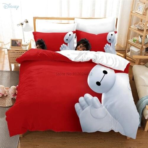 Classic Big Hero 6 Hiro Hamada Baymax Comforter Cover Bedding Sets 3d Duvet Cover Pillowcase for Children Kids Bed Linen Sets
