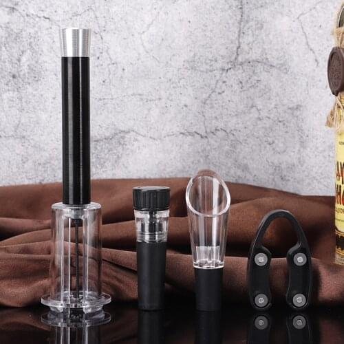Red Wine Opener Air Pressure Pump Bottle Opener Corkscrews With Vacuum Stopper & Wine Pourer Bar opener Kitchen Gadgets