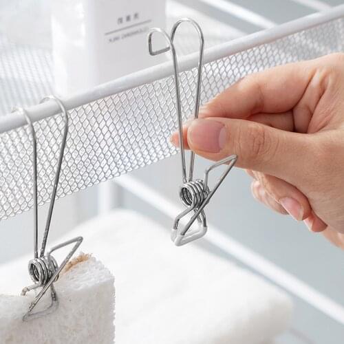 5PCS Stainless Steel Hanger Clips Hooks Multi-functional Hanger Hook Clasp Holder Hanging Hooks Kitchen Bedroom Storage Tools