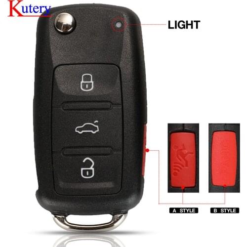 Kutery 3+1 Button Uncut HAA Blade Car Key Knife Shell for V W VolksWagen Polo Golf Passat Octavia Seat Passat Beetle