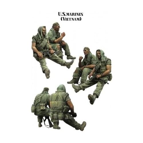 1/35 scale Vietnam War US soldiers resting miniatures Resin Model Kit figure Free Shipping