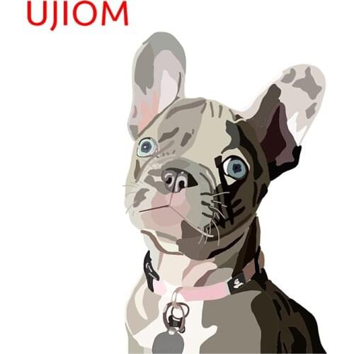 UJIOM French Bulldog Door Sticker Childrens Bedroom Decor Poster Decals Home Decoration Living Room Decor Wall Stickers