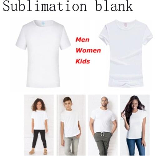Wholesale Sublimation Blank T-shirt Clothes heat transfer Advertising Fabric T-shirt Men Womens and Kids Clothes Modal
