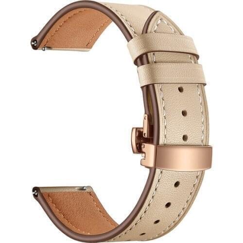 20mm 22mm Genuine Leather Watch Band For HAUWEI Amazfit Huawei Samsung Galaxy Watch Active2 46mm 42mm Strap Replacement Straps