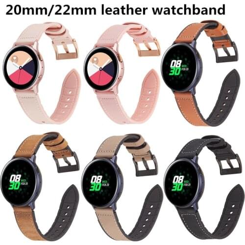 30PCS For Samsung Galaxy Watch Active 42mm/46mm Gear s2 S3 Amazfit GTS Sport Genuine Leather Band Strap Bracelet Belt Watchband