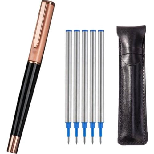 Luxury Metal Black ink Signature Ballpoint Pens for Business Writing Office School Supplies Stationery gift