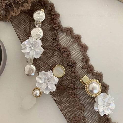 Rose Pearl Flower Alloy Barrette Hairpin Luxury Sweet Handmade Floral Bridal Hair Accessories Hair Clip Pins Headdress Wholesale