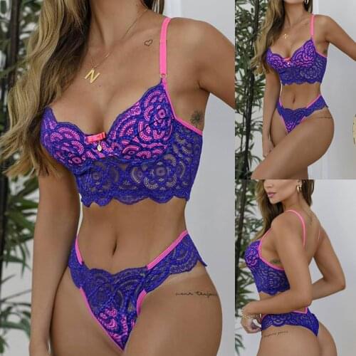 Sexy Costumes Exotic Lingerie Set Ladies Fashion Sexy Bra Set Color Matching Embroidery Sexy Lingerie Underwear Camisolas