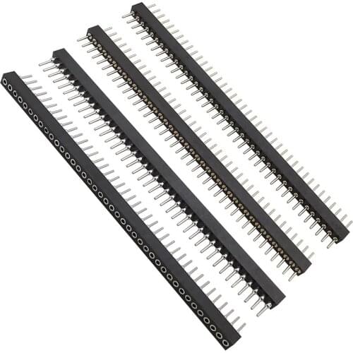 Black Pitch 1.778mm 1x40Pin Male Plug / Female Socket Single Row Pin Header PCB Board Connector Strip 40P Pinheader for Arduino