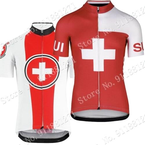 Swiss 2021 Mens Summer Cycling Jersey Short Sleeve Cycling Clothing Switzerland Shirt Bicycle Tops MTB Wear Maillot Ropa