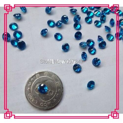 6mm Round Shape Synthetic Dark Swiss Blue Cubic Zirconia loose Stone