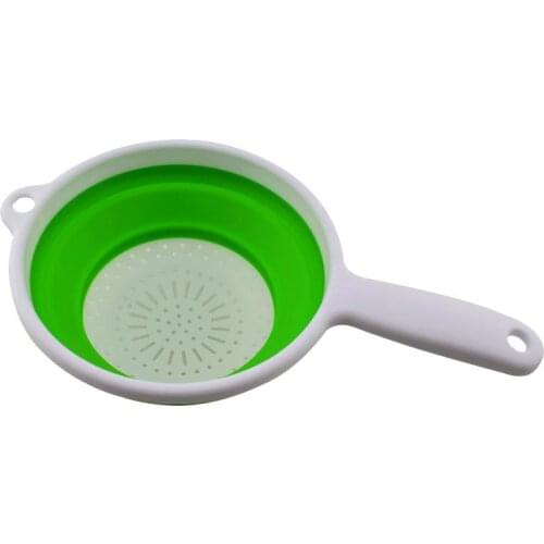 Folding Silicone Plastic Colander Drain Basket Fruit Vegetable Washing Strainer Collapsible Drainer With Handle Kitchen Tool 30