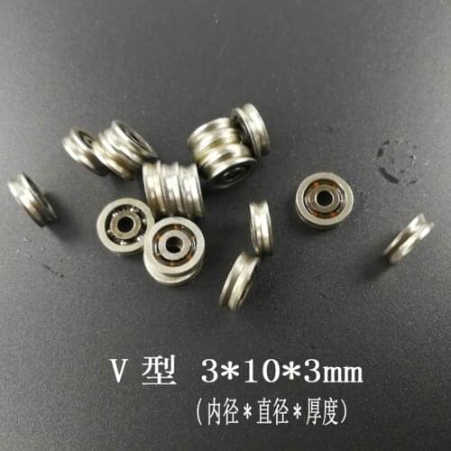 Diameter 10mm V-groove beaing ,sliding roller/wheel/pulley,bearing bore 3mm ,Wheels for printers and other equipment 10pcs/lot