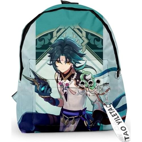 Genshin Impact Xiao 3D Boys Girls Oxford Waterproof Backpack School bag Primary Middle School Students Schoolbag Travel Backpack