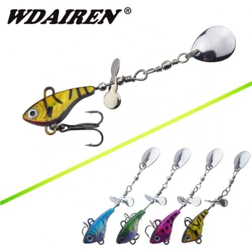 WDAIREN Hot Sale Metal Spinner Spoon 11.5g VIB Hard Bait Fish Treble Hook Perch Fishing Lures Tackle Vibration Hard Bait WD-025