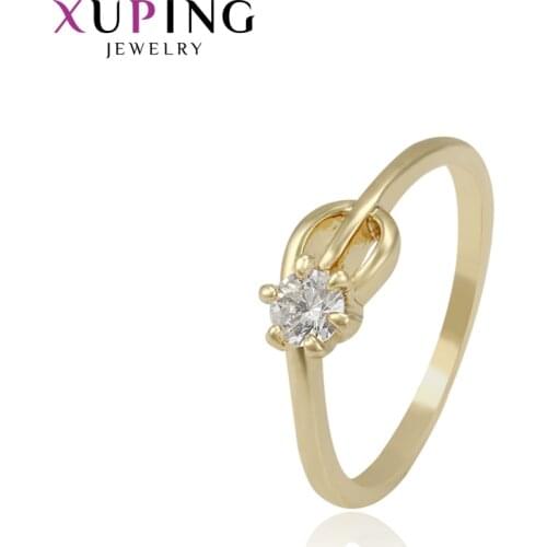 Xuping Fashion Luxury Ring Popular Charm Style for Women Light Yellow Gold Color Plated Rings Jewelry Christmas Gift 14928