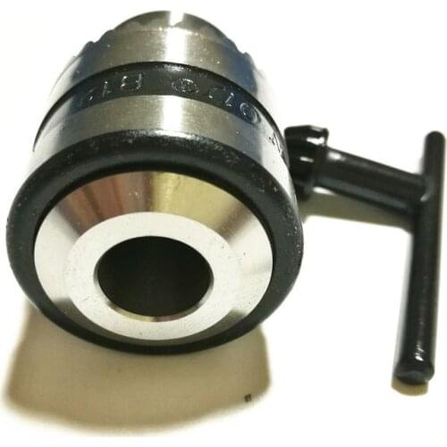 Micro Motor Drill Chuck Clamping Range 0.3-4mm Taper Mounted 1.5-10mm, B12 Taper Hole Wrench Brass Drill Chuck 10B12 Taper Hole