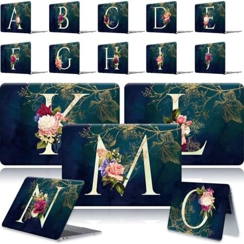 Initial letter Laptop Anti-Scratch Hard Shell case cover Fit MACBOOK Air 11"13" / MACBOOK 2018 2020 /New Air 13"(Touch ID)