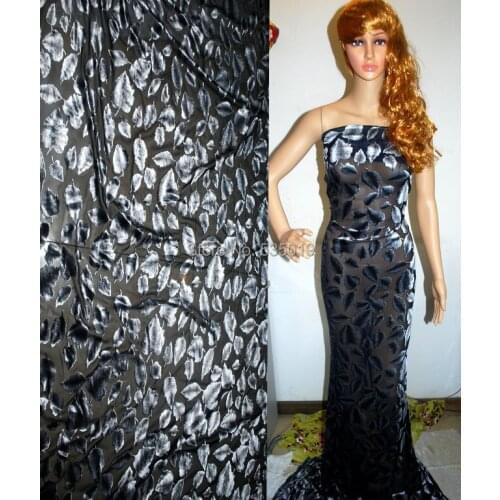 2018 New Tulle Roll African Lace Silk Fabric For Sewing Velvet Cotton Fabric Grey Flowers dress cloth black fabric wide free