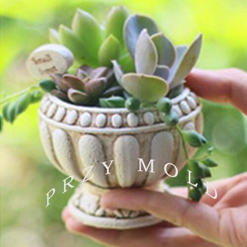 Silicone Mold Flower Planter 3d Vase Mould European Style Retro Pots Muti-meat Pot Molds for Home Decorations Silica Gel PRZY